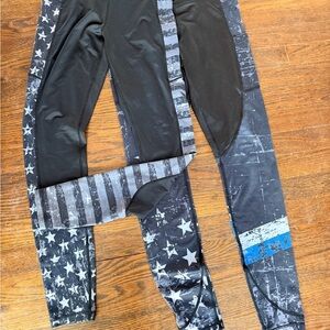 Black and Blue Star Patterned Women's Leggings